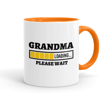 Grandma Loading, Mug colored orange, ceramic, 330ml