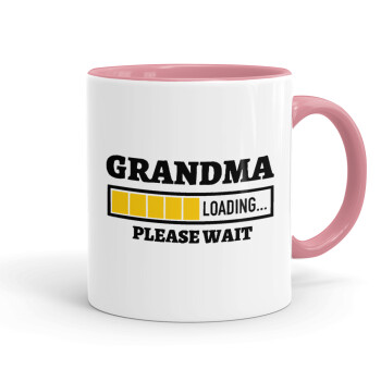 Grandma Loading, Κούπα χρωματιστή ροζ, κεραμική, 330ml