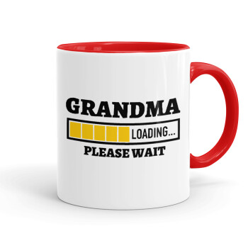 Grandma Loading, Κούπα χρωματιστή κόκκινη, κεραμική, 330ml