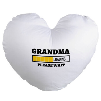 Grandma Loading, Μαξιλάρι καναπέ καρδιά 40x40cm περιέχεται το  γέμισμα