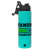 Metallic water bottle with safety lid, 850ml aluminum