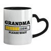 Mug heart black handle, ceramic, 330ml
