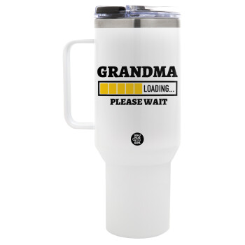 Grandma Loading, Mega Stainless steel Tumbler with lid, double wall 1,2L