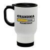 Grandma Loading, Κούπα ταξιδιού ανοξείδωτη με καπάκι, διπλού τοιχώματος (θερμό) λευκή 450ml