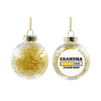 Grandma Loading, Χριστουγεννιάτικη μπάλα δένδρου διάφανη με χρυσό γέμισμα 8cm