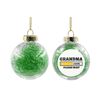 Grandma Loading, Χριστουγεννιάτικη μπάλα δένδρου διάφανη με πράσινο γέμισμα 8cm
