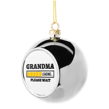 Grandma Loading, Silver 8cm Christmas tree ball ornament