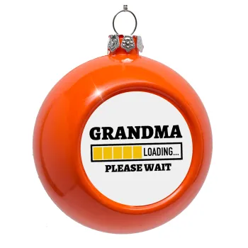 Grandma Loading, Orange Christmas tree ornament bauble 8cm