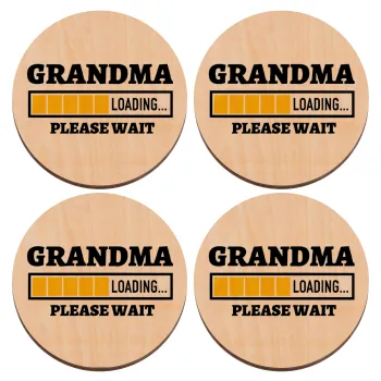 Grandma Loading, ΣΕΤ x4 Σουβέρ ξύλινα στρογγυλά plywood (9cm)