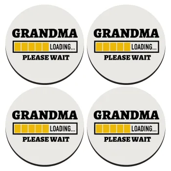 Grandma Loading, ΣΕΤ 4 Σουβέρ ξύλινα στρογγυλά (9cm)