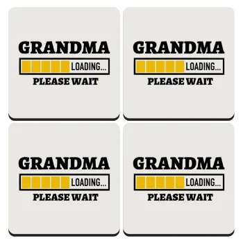 Grandma Loading, ΣΕΤ 4 Σουβέρ ξύλινα τετράγωνα (9cm)