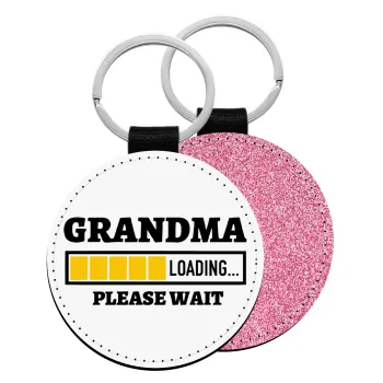Grandma Loading, Μπρελόκ Δερματίνη, στρογγυλό ΡΟΖ (5cm)