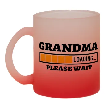 Grandma Loading, Κούπα γυάλινη δίχρωμη με βάση το κόκκινο ματ, 330ml