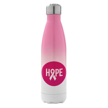 HOPE, Μεταλλικό παγούρι θερμός Ροζ/Λευκό (Stainless steel), διπλού τοιχώματος, 500ml