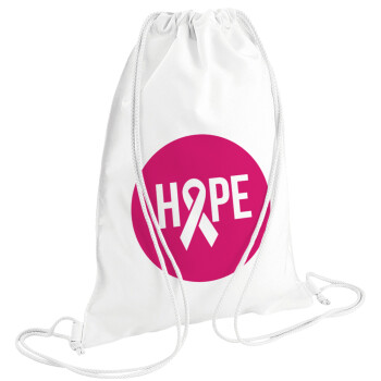 HOPE, Τσάντα πλάτης πουγκί GYMBAG λευκή (28x40cm)