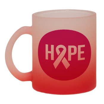 HOPE, Κούπα γυάλινη δίχρωμη με βάση το κόκκινο ματ, 330ml