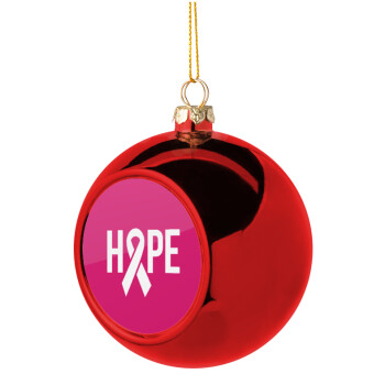 HOPE, Χριστουγεννιάτικη μπάλα δένδρου Κόκκινη 8cm