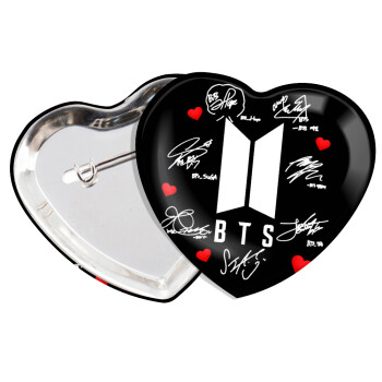 BTS signs, Κονκάρδα παραμάνα καρδιά (57x52mm)