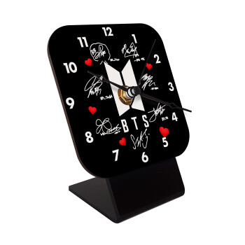BTS signs, Επιτραπέζιο ρολόι ξύλινο με δείκτες (10cm)
