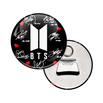 BTS signs, Μαγνητάκι και ανοιχτήρι μπύρας στρογγυλό διάστασης 5,9cm