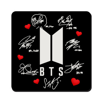 BTS signs, Τετράγωνο μαγνητάκι ξύλινο 9x9cm