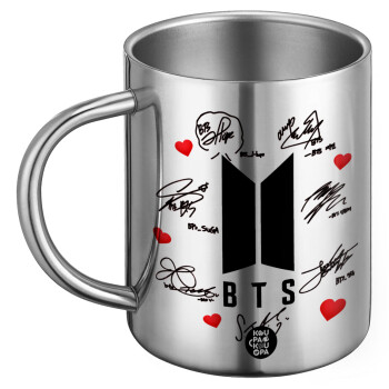 BTS signs, Ανοξείδωτη Μεταλλική Κούπα 450ml - Διπλού Τοιχώματος