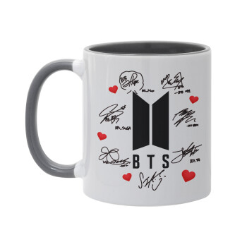 BTS signs, Mug colored grey, ceramic, 330ml