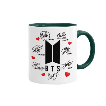 BTS signs, Mug colored green, ceramic, 330ml