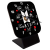 Quartz Wooden table clock with hands (10cm)
