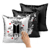 Μαξιλάρι καναπέ Μαγικό Μαύρο με πούλιες 40x40cm περιέχεται το γέμισμα