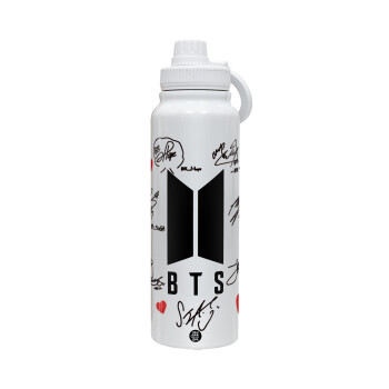 BTS signs, 1L Stainless Steel Thermal Bottle with Phone Holder & Double Wall Insulation