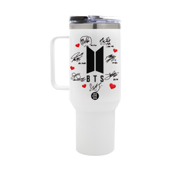 BTS signs, Mega Stainless steel Tumbler with lid, double wall 1,2L