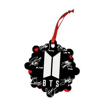 BTS signs, Christmas ornament snowflake wooden 7.5cm