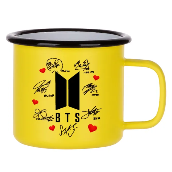BTS signs — Κούπα Μεταλλική εμαγιέ ΜΑΤ Κίτρινη 360ml