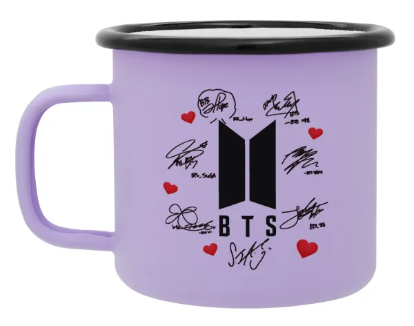 BTS signs — Κούπα Μεταλλική εμαγιέ ΜΑΤ Light Pastel Purple 360ml