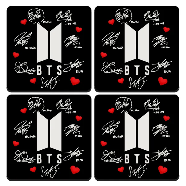 BTS signs — Σουβέρ ξύλινα τετράγωνα (9cm)
