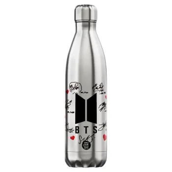 BTS signs, Μεταλλικό παγούρι θερμός Inox (Stainless steel), διπλού τοιχώματος, 750ml