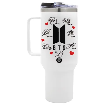 BTS signs, Mega Tumbler με καπάκι, διπλού τοιχώματος (θερμό) 1,2L