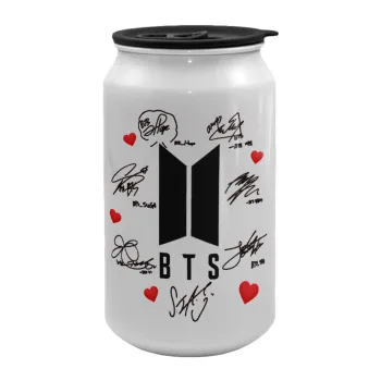 BTS signs, Κούπα ταξιδιού μεταλλική με καπάκι (tin-can) 500ml