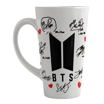 BTS signs, Κούπα κωνική Latte Μεγάλη, κεραμική, 450ml