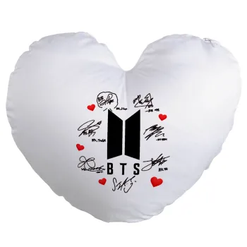 BTS signs, Μαξιλάρι καναπέ καρδιά 40x40cm περιέχεται το  γέμισμα