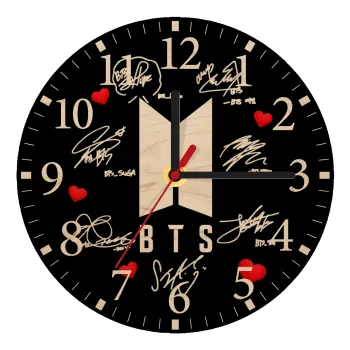 BTS signs, Ρολόι τοίχου ξύλινο plywood (20cm)