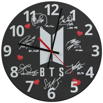 BTS signs, Ρολόι τοίχου γυάλινο (30cm)