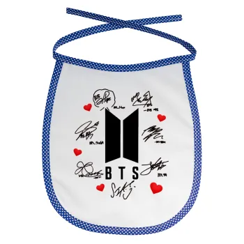 BTS signs, Σαλιάρα μωρού αλέκιαστη με κορδόνι Μπλε