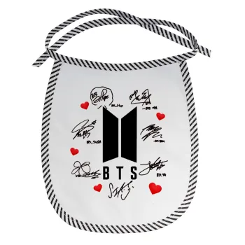BTS signs, Σαλιάρα μωρού αλέκιαστη με κορδόνι Μαύρη
