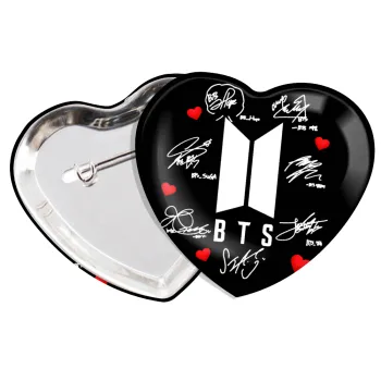 BTS signs, Κονκάρδα παραμάνα καρδιά (57x52mm)