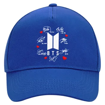 BTS signs, Καπέλο Ενηλίκων Ultimate ΜΠΛΕ, (100% ΒΑΜΒΑΚΕΡΟ DRILL, ΕΝΗΛΙΚΩΝ, UNISEX, ONE SIZE)