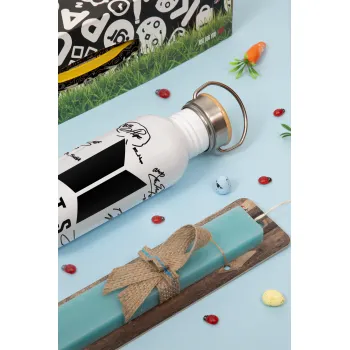 BTS signs, Πασχαλινή Λαμπάδα με παγούρι μεταλλικό (620ml, stainless steel) & κερί αρωματικό πλακέ (30cm) (ΤΙΡΚΟΥΑΖ)