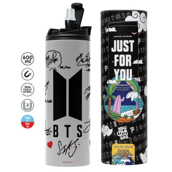 BTS signs, Tumbler stainless steel GREY 600ml