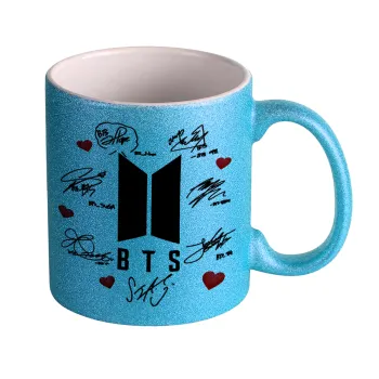 BTS signs, Κούπα Σιέλ Glitter που γυαλίζει, κεραμική, 330ml